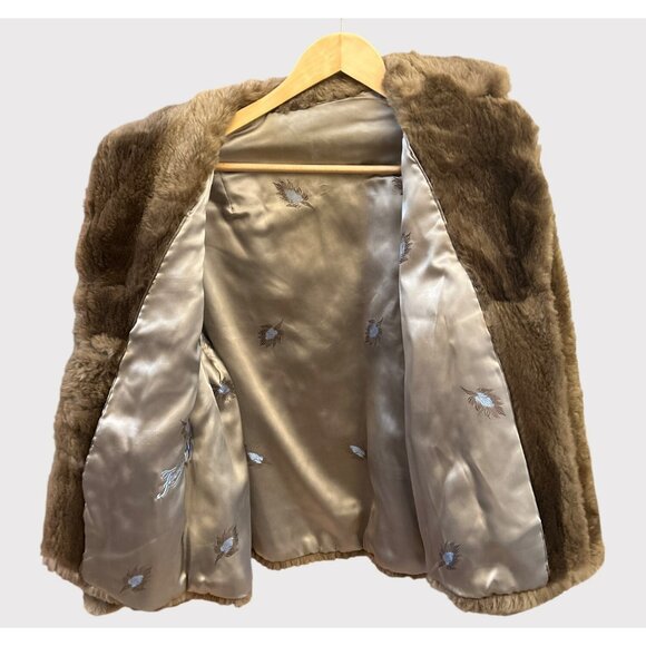 Vintage Frances CW Faux Fur Double Breasted Brown Coat 70s 80s Retro Winter - Picture 4 of 5